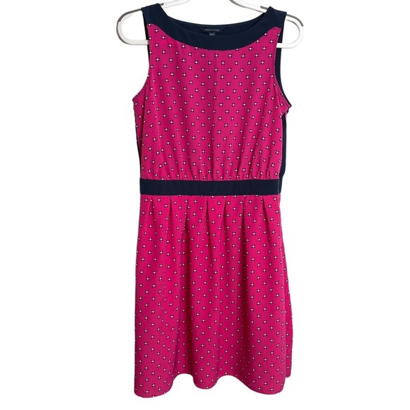Tommy Hilfiger Pink Navy Sleeveless Fit Flare Sundress Women’s Size 10 - Picture 1 of 8